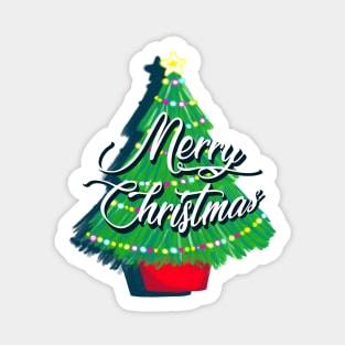 Festive Merry Christmas Tree Sticker